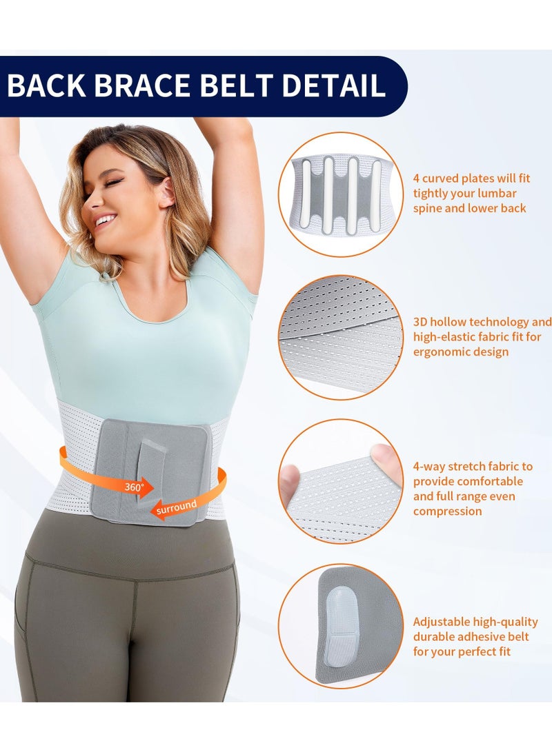 دعامة الظهر للنساء والرجال لتخفيف آلام أسفل الظهر، حزام دعم الظهر من شبكة قابلة للتنفس لتصحيح الوضع للعمود الفقري ورفع أسفل الظهر لتخفيف آلام أسفل الظهر وحزام دعم الظهر القطني - Image 2